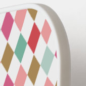 Cool Retro Argyle Diamonds Pattern Monogram Pickle Pickleball Paddle (Links Detail)