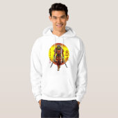 Cool Retro Armored Samurai met 2 Katanas Hoodie (Voorkant volledig)