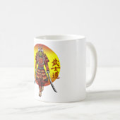 Cool Retro Armored Samurai met 2 Katanas Koffiemok (Voorkant rechts)