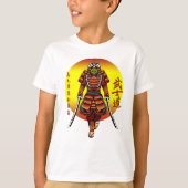 Cool Retro Armored Samurai met 2 Katanas T-shirt (Voorkant)