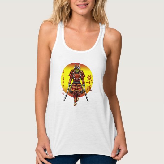 Cool Retro Armored Samurai met 2 Katanas Tanktop (Voorkant)