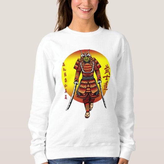 Cool Retro Armored Samurai met 2 Katanas Trui (Voorkant)
