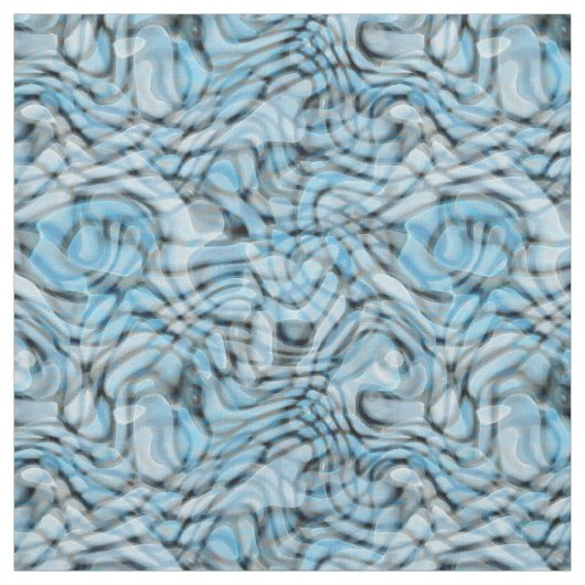 Cool Retro Artistic Abstract Waves Patroon Stof (Swatch)