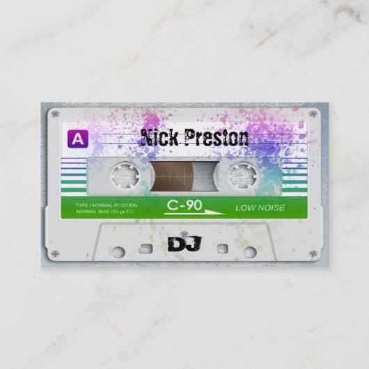 Cool Retro Audio Cassette | DJ Professional Visitekaartje (Voorkant)