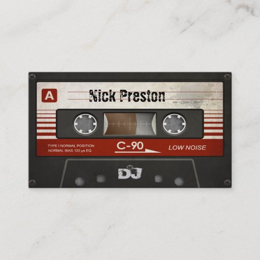 Cool Retro Audio Cassette | DJ Professional Visitekaartje (Voorkant)