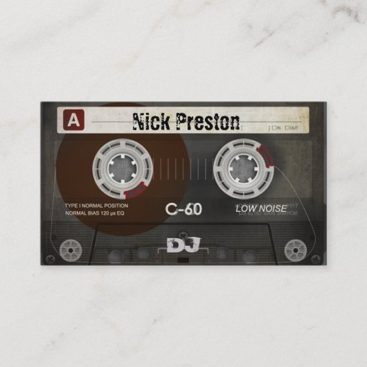 Cool Retro Audio Cassette | DJ Professional Visitekaartje (Voorkant)