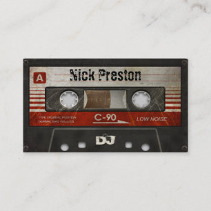 Cool Retro Audio Cassette DJ Professional Visitekaartje