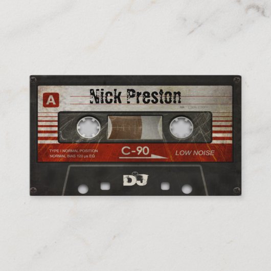 Cool Retro Audio Cassette | DJ Professional Visitekaartje (Voorkant)