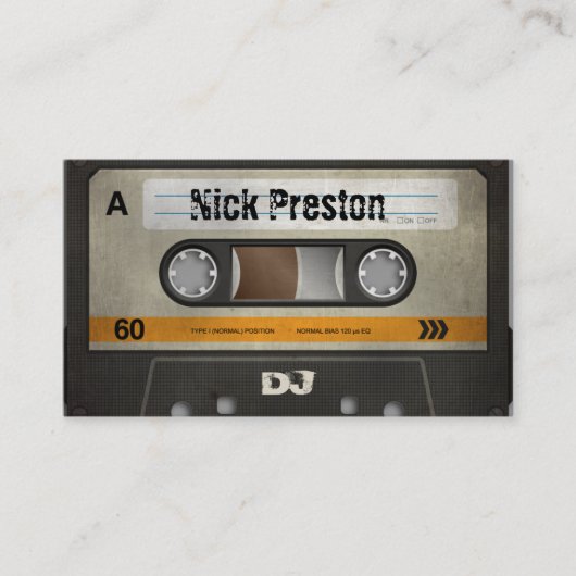 Cool Retro Audio Cassette | DJ Professional Visitekaartje (Voorkant)