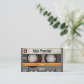 Cool Retro Audio Cassette | DJ Professional Visitekaartje (Staand voorkant)