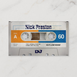 Cool Retro Audio Cassette   DJ Professional Visitekaartje