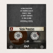 Cool Retro Audio Cassette | DJ Professional Visitekaartje (Buitenkant ongevouwen)