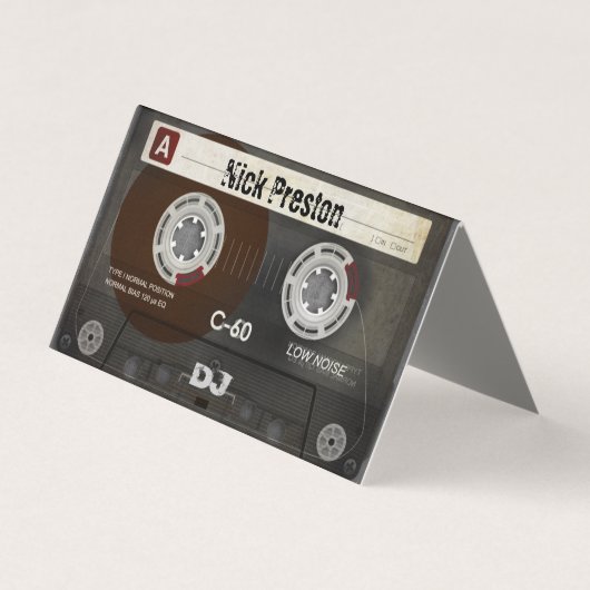 Cool Retro Audio Cassette | DJ Professional Visitekaartje (Voorkant)