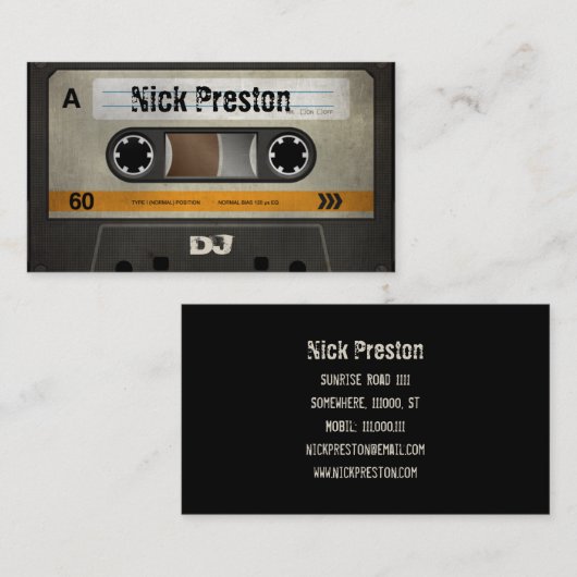 Cool Retro Audio Cassette | DJ Professional Visitekaartje (Voorkant / Achterkant)