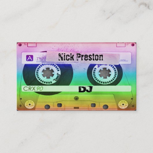 Cool Retro Audio Cassette | DJ Professional Visitekaartje (Voorkant)
