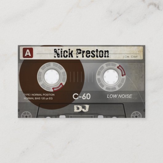 Cool Retro Audio Cassette | DJ Professional Visitekaartje (Voorkant)