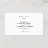 Cool Retro Barber Monogram Scissors Black Visitekaartje (Achterkant)