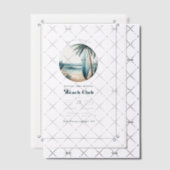 Cool Retro Beach Club Verjaardagsfeest Vellum Uitnodigingen (Offset (Uitnodiging))