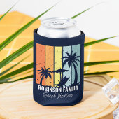 Cool Retro Beach Vakantie Custom Navy Blauw Blikjeskoeler