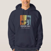 Cool Retro Beach Vakantie Familie reis Navy Blue Hoodie (Voorkant)