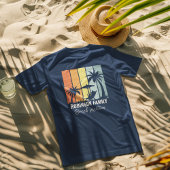 Cool Retro Beach Vakantie Familie reis Navy Blue T-shirt