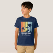 Cool Retro Beach Vakantie Navy Blauw Kind T-shirt (Voorkant volledig)