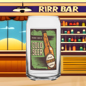 Cool retro  bierliefhebbers blikvorm glas