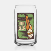 Cool retro  bierliefhebbers blikvorm glas (Achterkant)