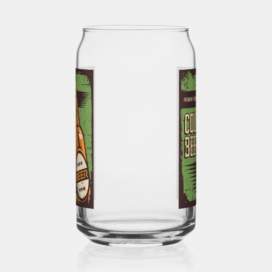 Cool retro  bierliefhebbers blikvorm glas (Links)