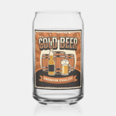 Cool retro  bierliefhebbers blikvorm glas (Achterkant)