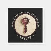 Cool Retro  Black Spy Escape Room Adventure Servet (Voorkant)