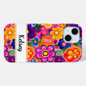 Cool Retro Bloemstuk Persoonlijk Case-Mate iPhone Case (Achterkant (horizontaal))