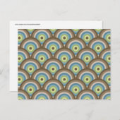 Cool Retro Blue Green Circle Patroon - Aangepaste Briefkaart (Voorkant / Achterkant)