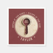 Cool Retro  Bourgondië Escape Room Adventure Servet (Voorkant)