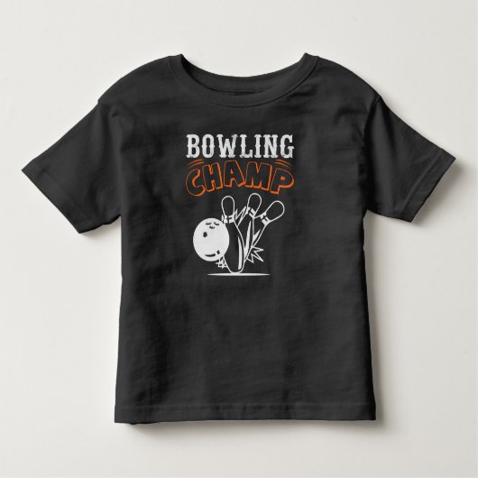 Cool Retro Bowling Champ Sport Toddler Kinder Shirts (Voorkant)