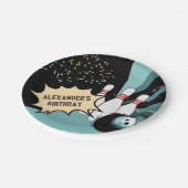 Cool Retro Bowling Pin Confetti Verjaardagsfeest Papieren Bordje (Gekanteld)