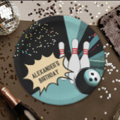 Cool Retro Bowling Pin Confetti Verjaardagsfeest Papieren Bordje