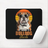 Cool Retro Bulldog Uncle Funny Vintage Dog Lovers  Muismat (Met muis)