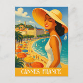 Cool Retro Cannes Franse Rivièra Briefkaart (Voorkant)