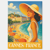 Cool Retro Cannes Franse Rivièra Magneet (Voorkant)