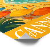 Cool Retro Cannes Franse Rivièra Poster (Hoek)
