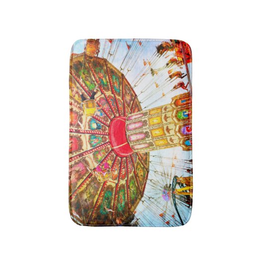 Cool  retro carnaval swing ride foto vet badmat (Voorkant Verticaal)