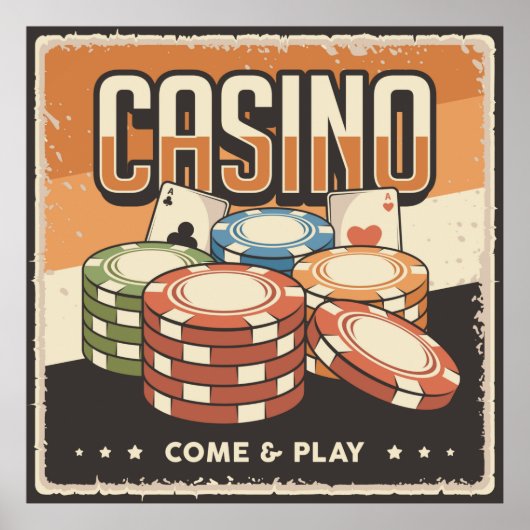 Cool retro Casino lovers Poster (Voorkant)