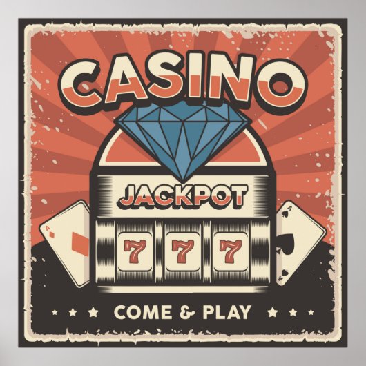 Cool retro Casino lovers Poster (Voorkant)