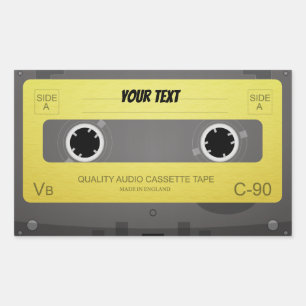 Cool Retro cassette ontwerp Rechthoekige Sticker