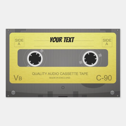 Cool Retro cassette ontwerp Rechthoekige Sticker (Voorkant)