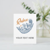 Cool  Retro Cat Ontspannende Hangmat Cocktail Briefkaart (Staand voorkant)