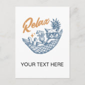 Cool  Retro Cat Ontspannende Hangmat Cocktail Briefkaart (Voorkant)