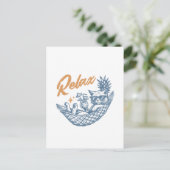 Cool  Retro Cat Ontspannende Hangmat Cocktail Briefkaart (Staand voorkant)