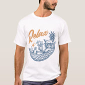Cool  Retro Cat Ontspannende Hangmat Cocktail T-shirt (Voorkant)